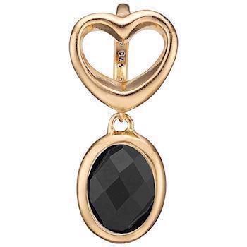 Christina Collect Gold Plated Silver Open Heart With Pendant Black Onyx